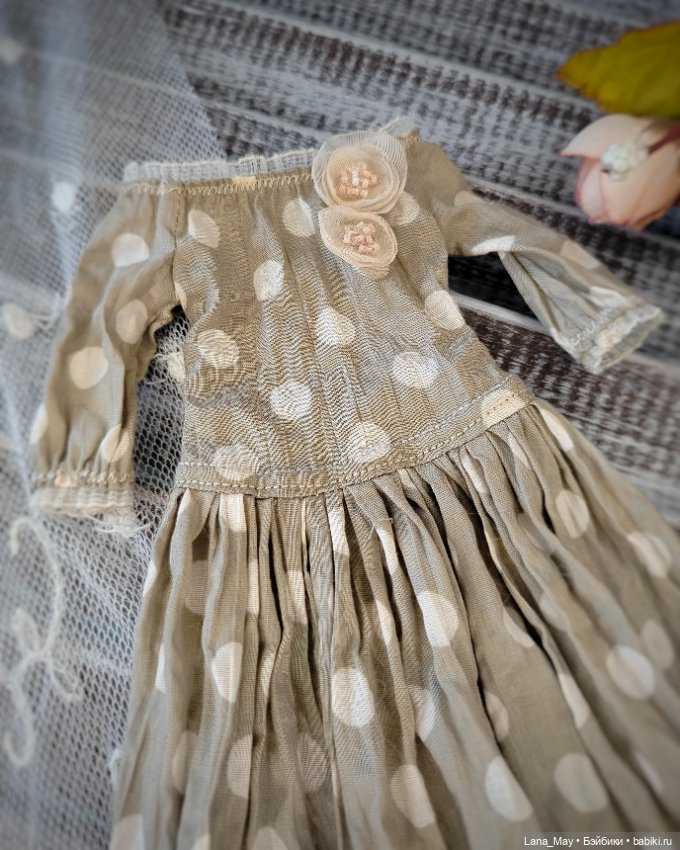 Платье для Птички "Оливковая нежность"