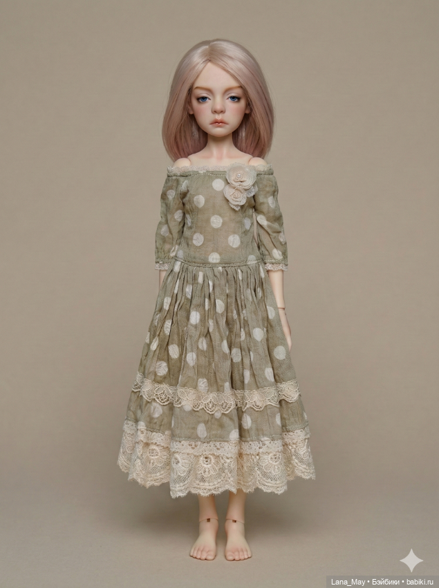 Платье для Птички "Оливковая нежность" (фото 6)