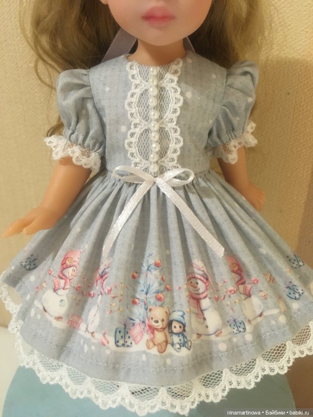 Paola Reina (21 см) платье со снеговиками (фото 6)