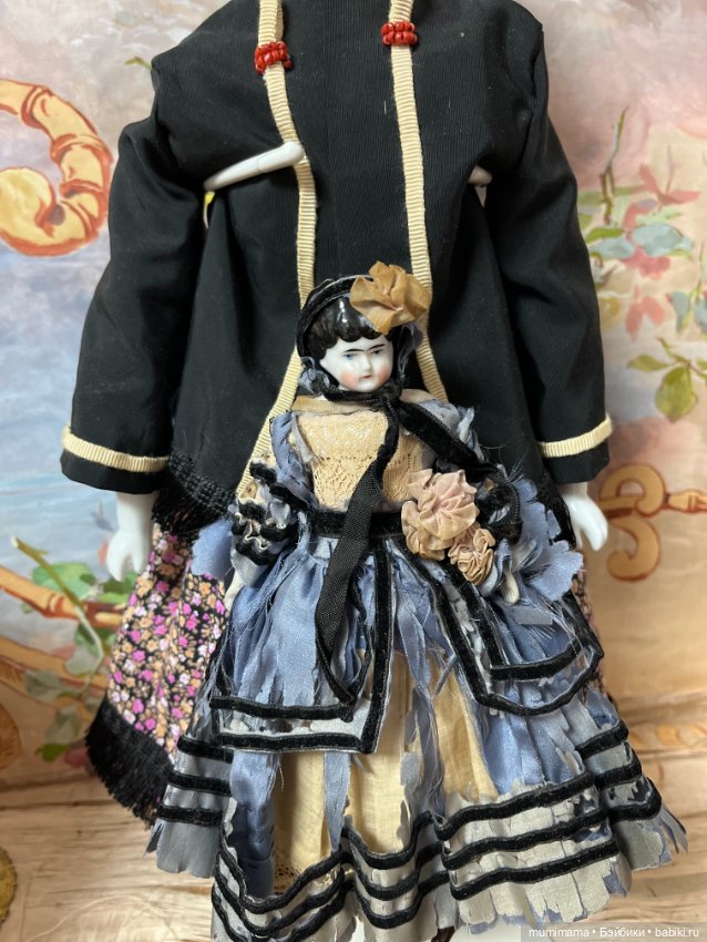 2 Антикварная кукла China Head Стиль Biedermeier рост 47 см