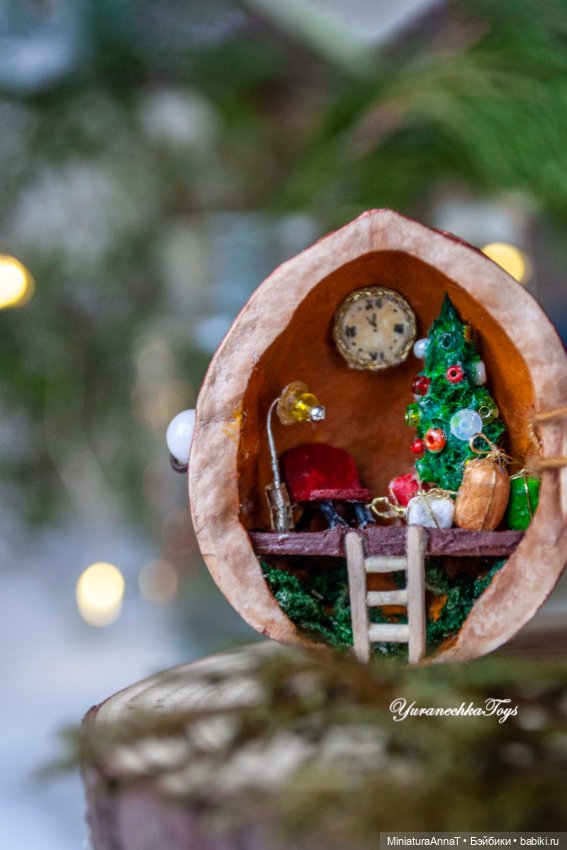 Композиция в орехе "В гостях у мишки" (фото 3)