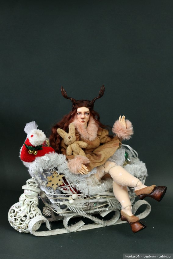 Авторская шарнирная кукла Олень