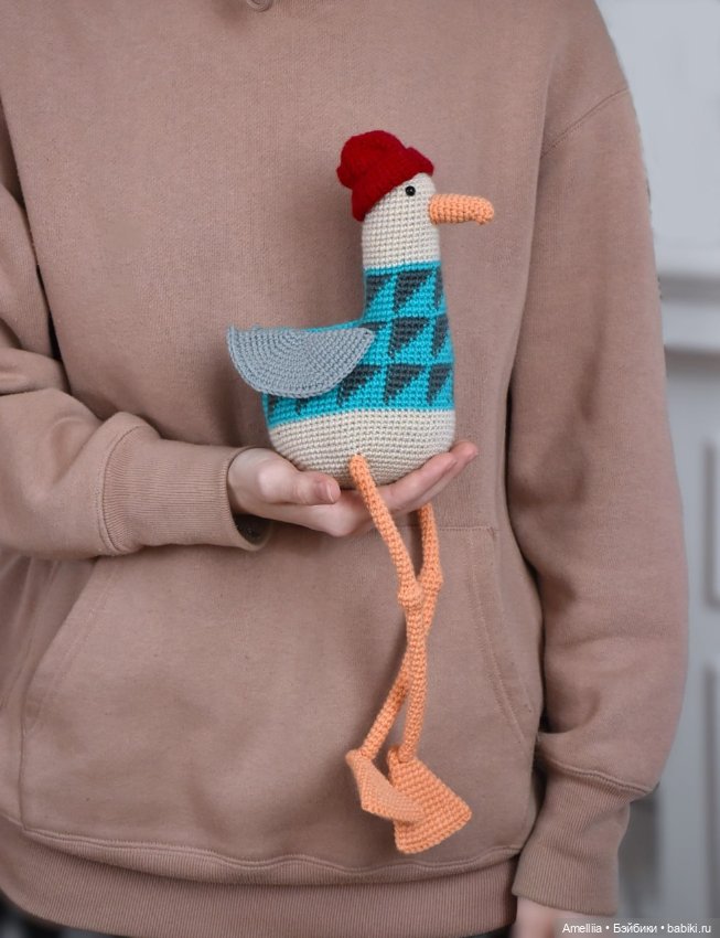 Интерьерное амигуруми чайка на заказ (фото 4)