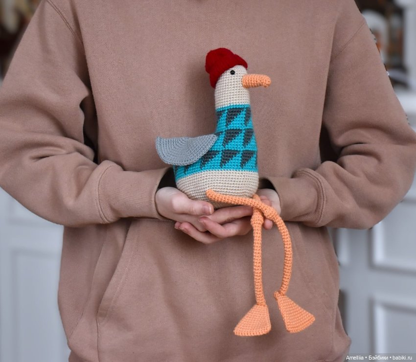 Интерьерное амигуруми чайка на заказ (фото 6)
