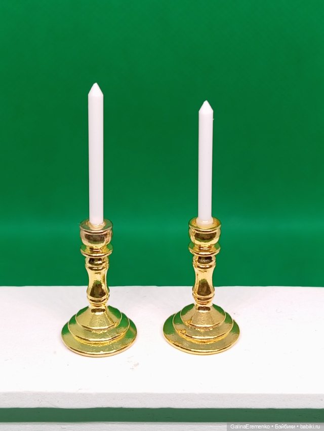Подсвечники под золото — Миниатюра для кукол