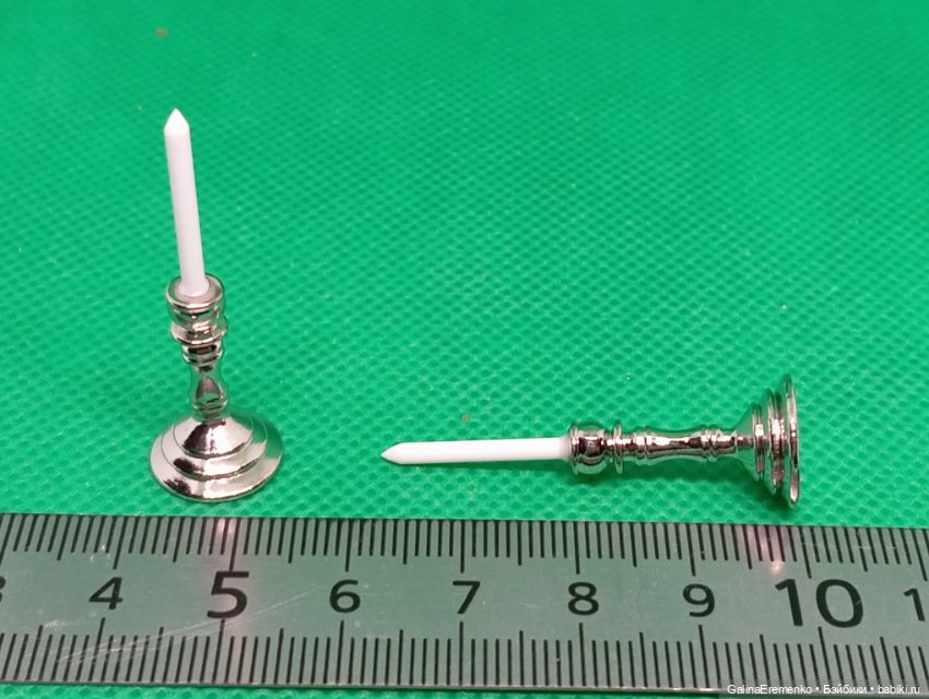 Подсвечники под серебро — Миниатюра для кукол (фото 2)