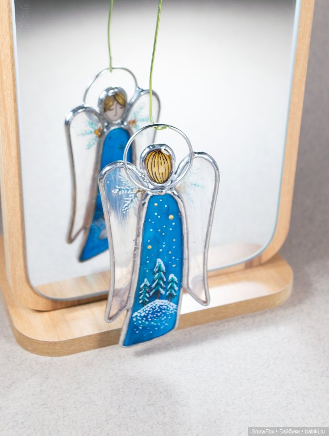 Витражный ангел "Лиса" в технике Тиффани (фото 4)