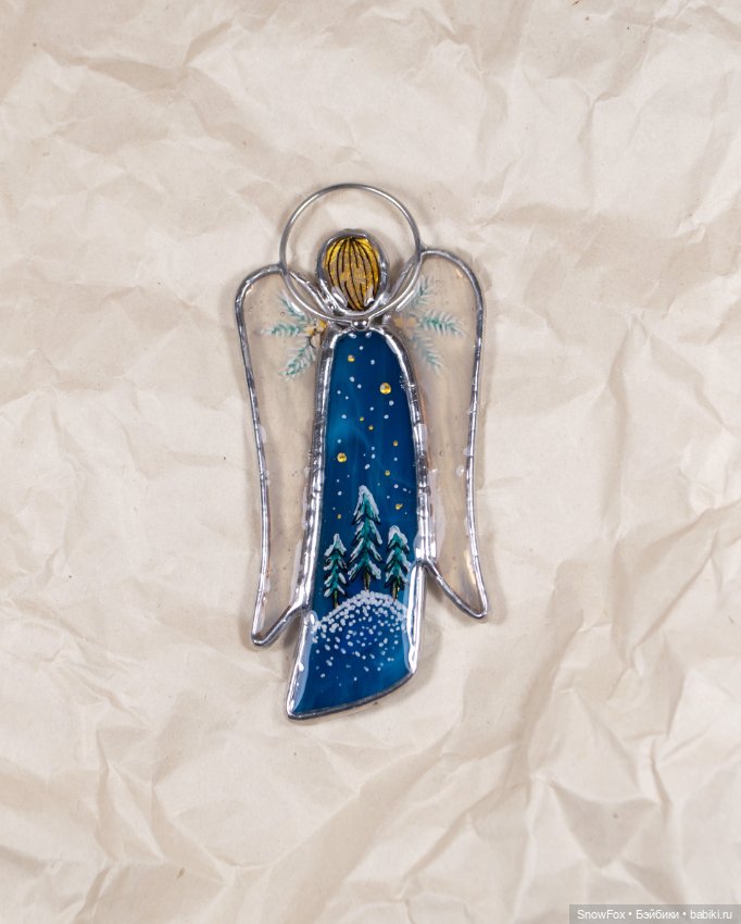 Витражный ангел "Лиса" в технике Тиффани (фото 2)