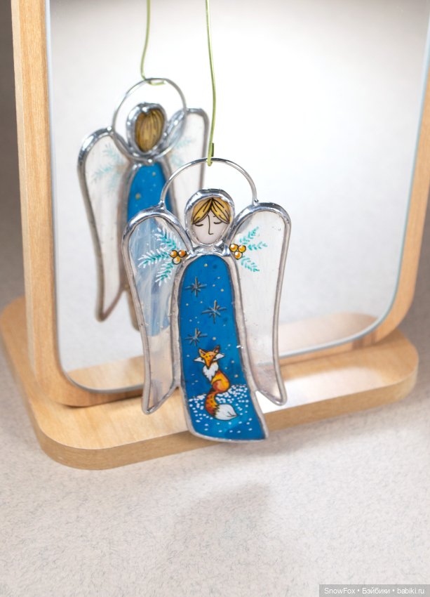 Витражный ангел "Лиса" в технике Тиффани (фото 3)