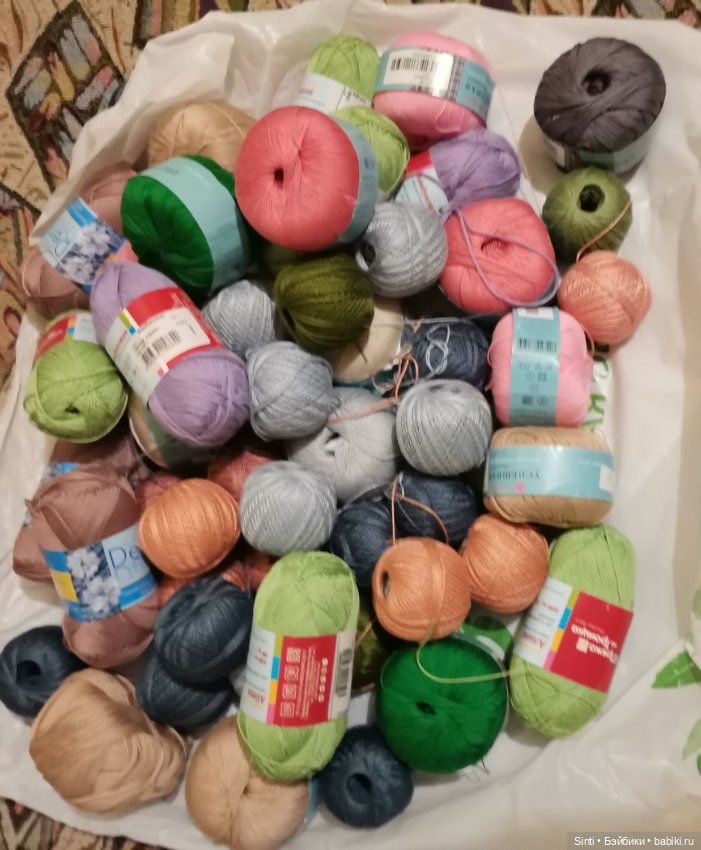 Нитки 100% х/б для вязания одежды кукла. Неиспользованные. Одним лотом
