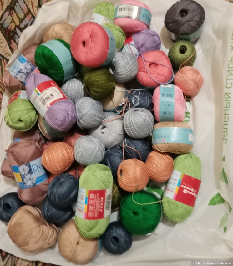 Нитки 100% х/б для вязания одежды кукла. Неиспользованные. Одним лотом (фото 2)