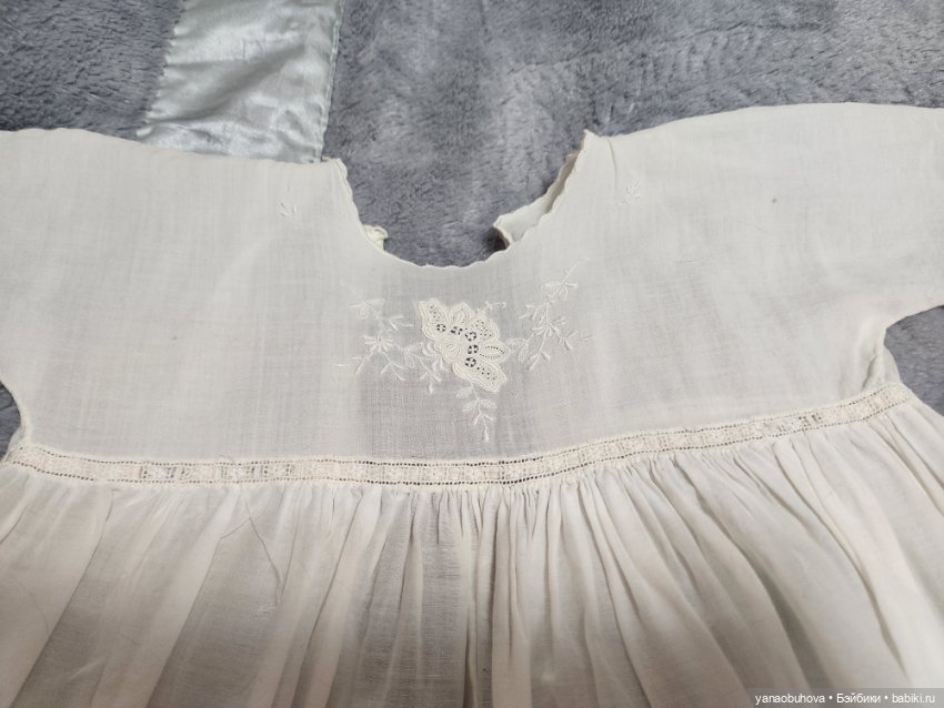 Старинные детские крестильные платья с длинным рукавом №2 (фото 2)
