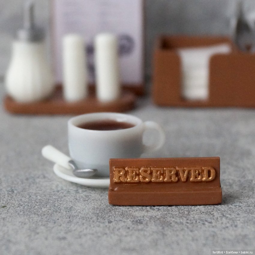 Набор для столика в кафе (масштаб 1:6) (фото 3)