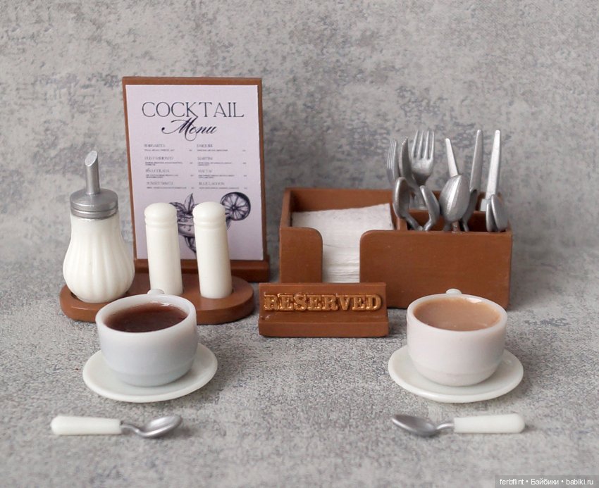 Набор для столика в кафе (масштаб 1:6)