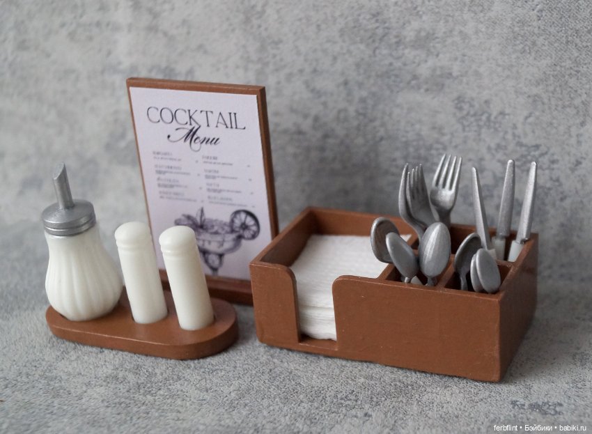 Набор для столика в кафе (масштаб 1:6) (фото 4)