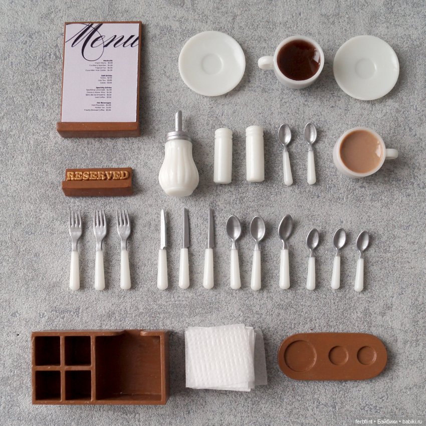 Набор для столика в кафе (масштаб 1:6) (фото 6)