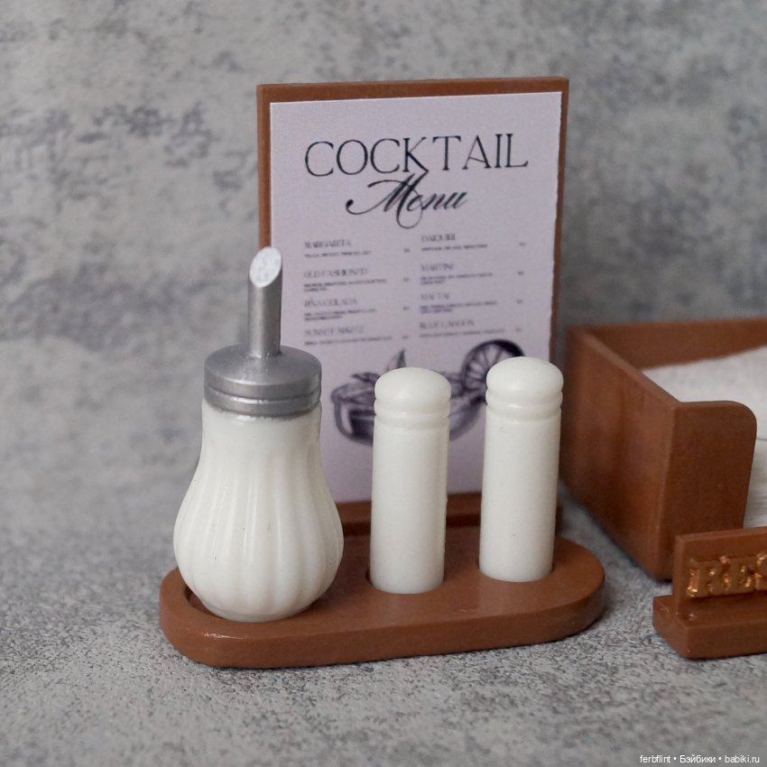 Набор для столика в кафе (масштаб 1:6) (фото 2)