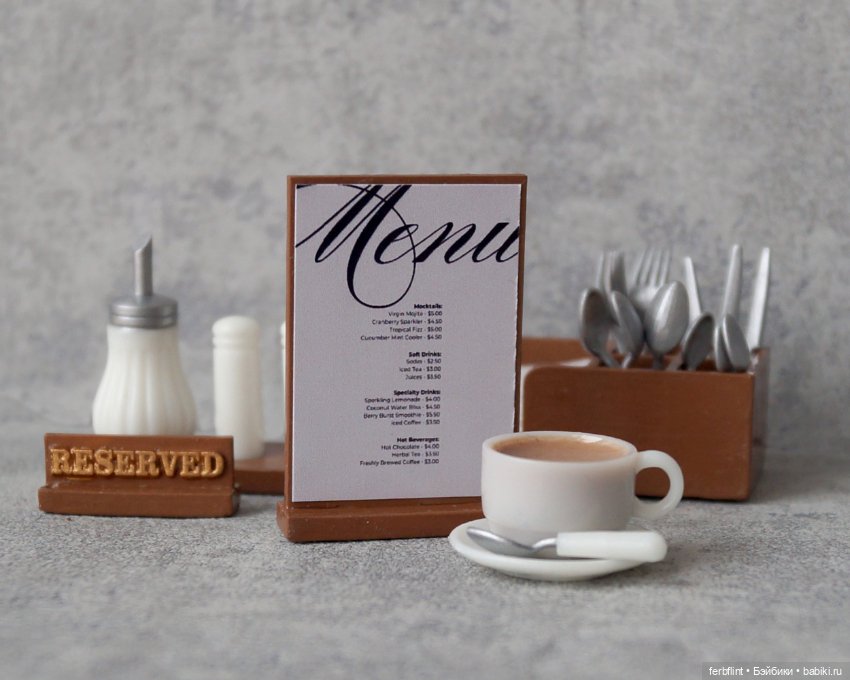 Набор для столика в кафе (масштаб 1:6) (фото 5)