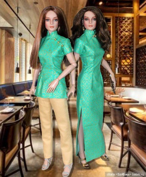 Выкройка PDF в натуральную величину / платье-ципао, топ-ципао и брюки для кукол Тоннер 40 см (фото 6)