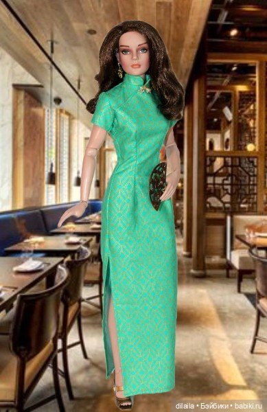 Выкройка PDF в натуральную величину / платье-ципао, топ-ципао и брюки для кукол Тоннер 40 см (фото 5)