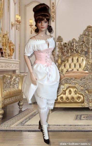 Выкройка PDF в натуральную величину / панталоны, сорочка, корсет, кринолин для куклы 40 см (фото 3)