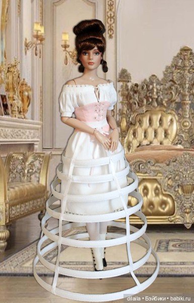 Выкройка PDF в натуральную величину / панталоны, сорочка, корсет, кринолин для куклы 40 см (фото 2)