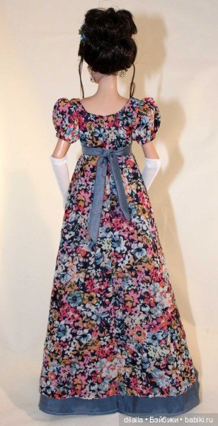 Выкройка PDF в натуральную величину / платье эпохи Регентства и длинные перчатки для куклы 40 см (фото 5)