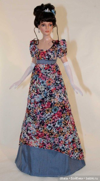 Выкройка PDF в натуральную величину / платье эпохи Регентства и длинные перчатки для куклы 40 см (фото 2)