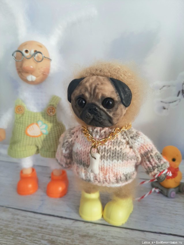 Лисенок,ёжик и мопс — Авторские игрушки