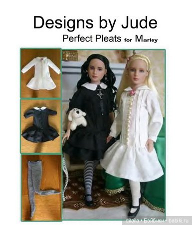 Выкройка PDF в натуральную величину / платье и колготки для кукол Марли, Агнес, Дороти Тоннер 30 см