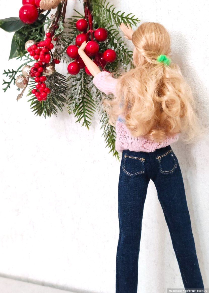 Комплект одежды для Барби (джинсы, кофта) (фото 3)