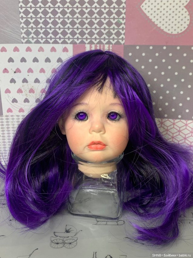 Голова для творчества фарфоровая с париком авторская Ru Bert