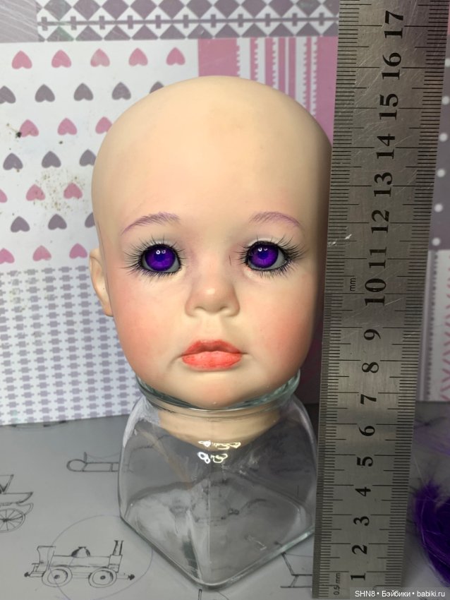 Голова для творчества фарфоровая с париком авторская Ru Bert (фото 5)