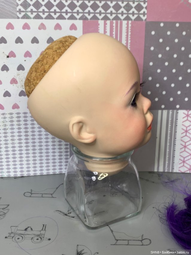 Голова для творчества фарфоровая с париком авторская Ru Bert (фото 7)