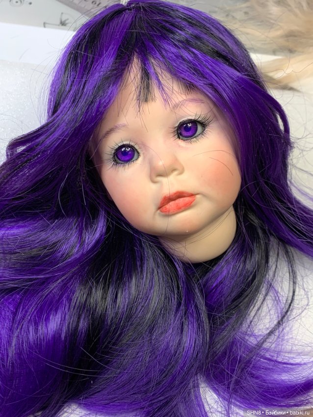 Голова для творчества фарфоровая с париком авторская Ru Bert (фото 2)