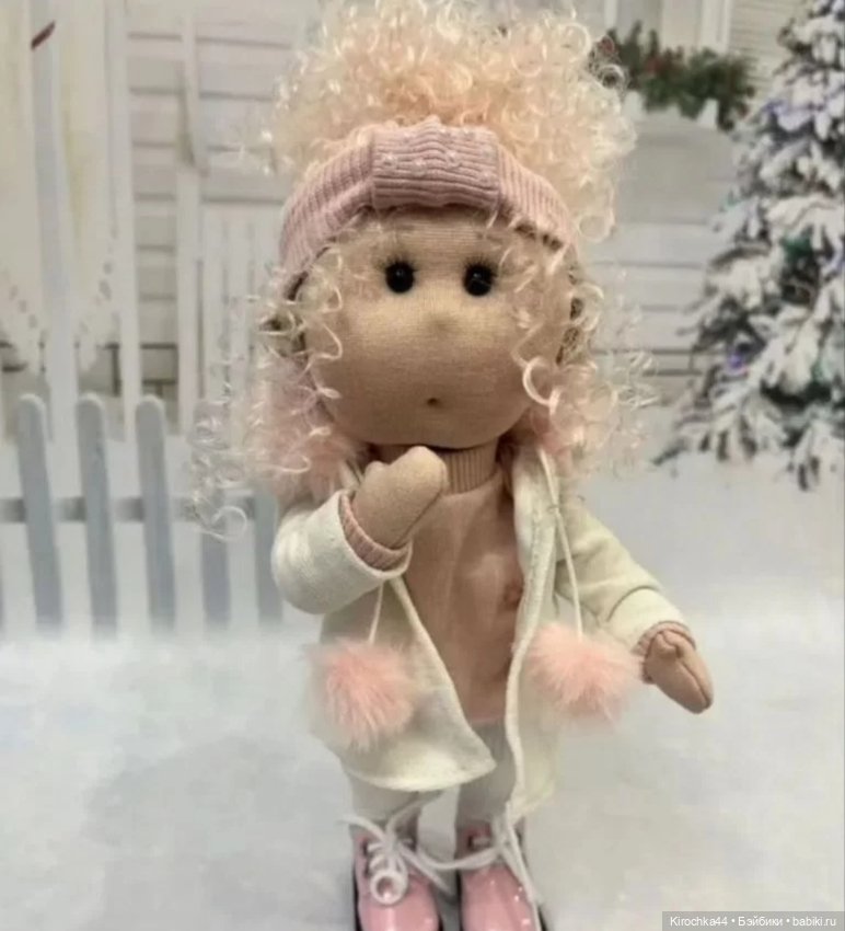 Текстильная авторская куколка с новогодним настроением