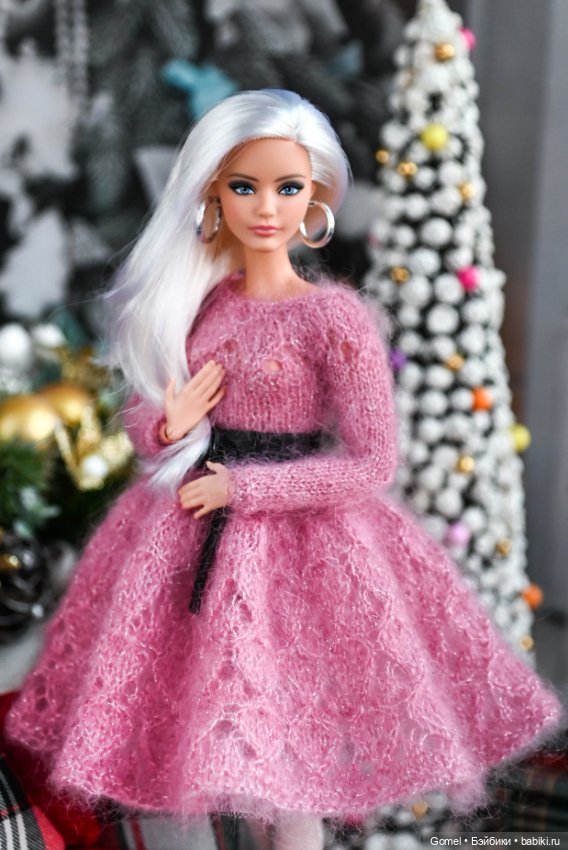 Мохеровое платье для Барби (фото 5)