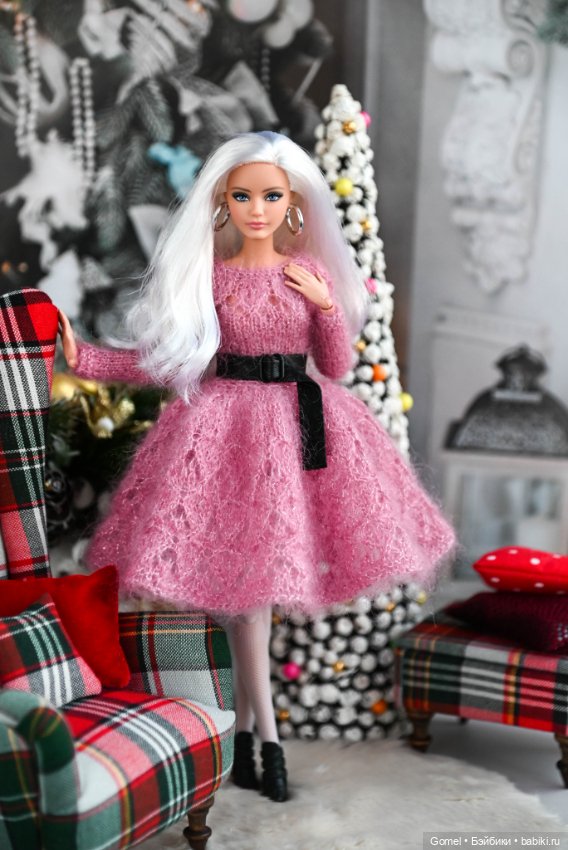 Мохеровое платье для Барби (фото 4)