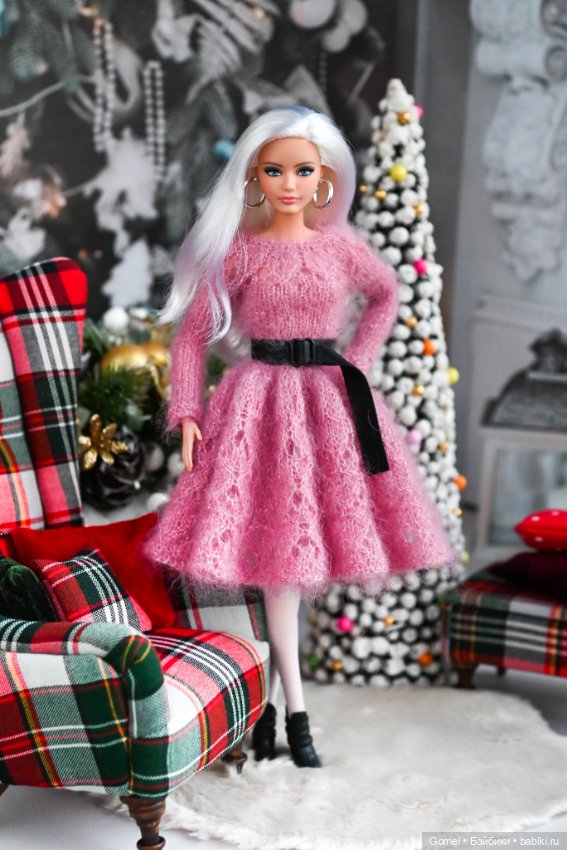 Мохеровое платье для Барби (фото 7)