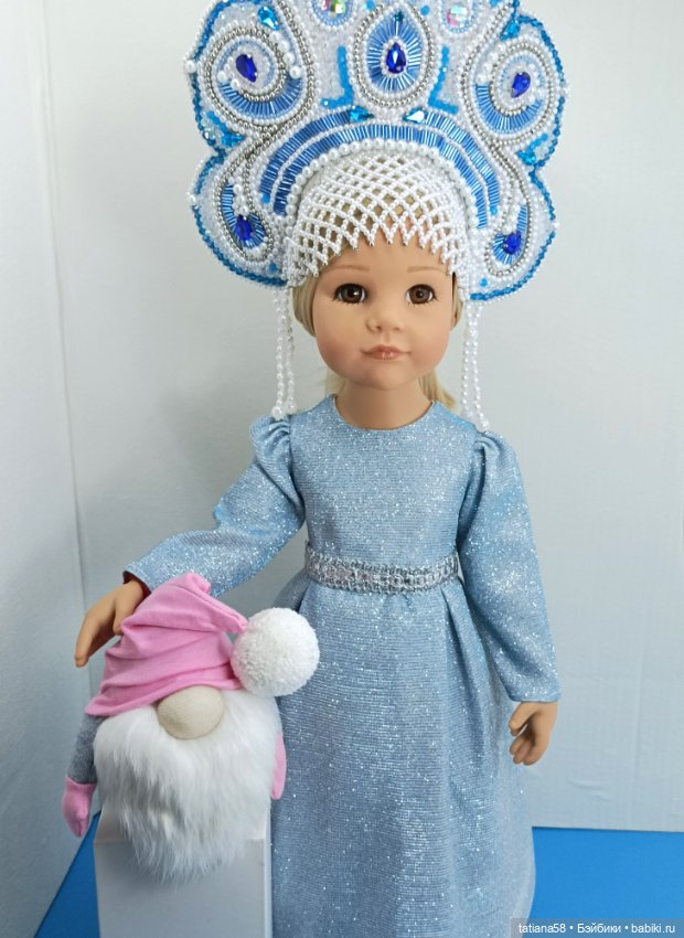 Наряд Снегурочки с гномиком для куколки Gotz (фото 7)