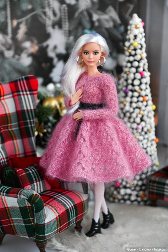 Мохеровое платье для Барби (фото 6)