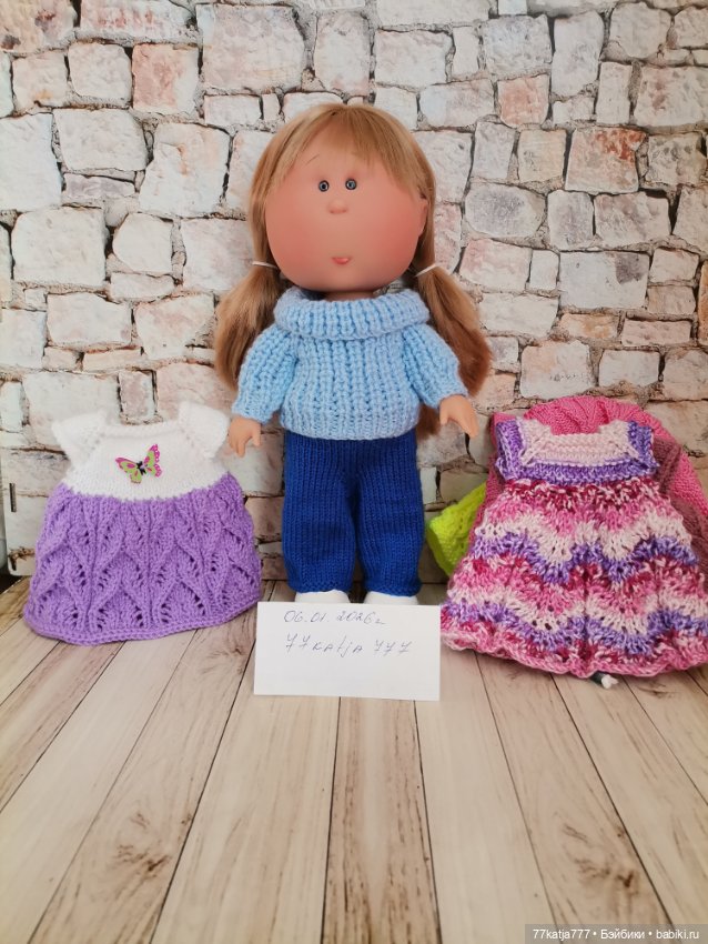 Много вязаной одежды для Мии 30см