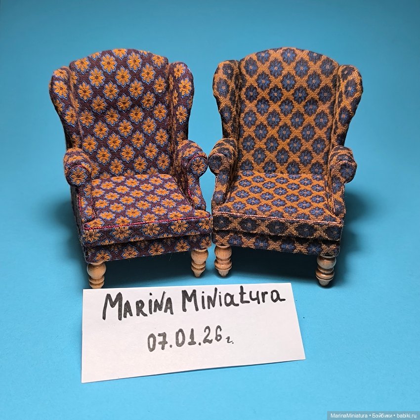 Кукольное кресло, масштаб 1:12 (фото 4)