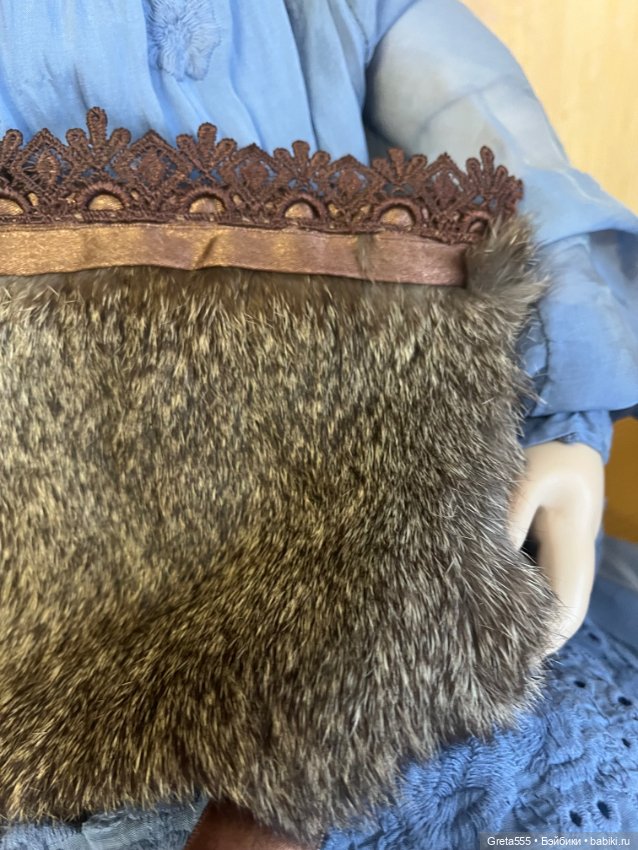 Меховая сумочка для кукол , мех зайца