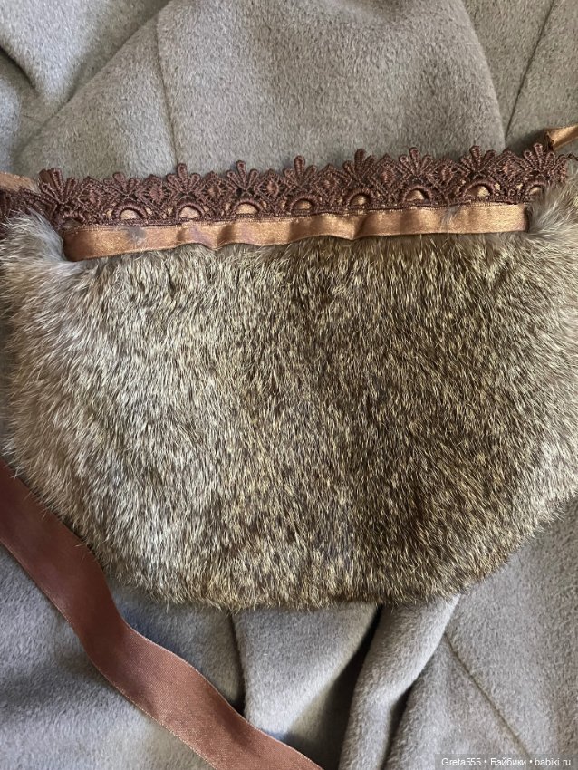 Меховая сумочка для кукол , мех зайца (фото 3)