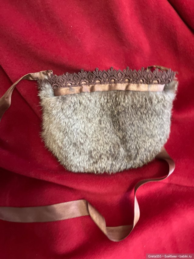 Меховая сумочка для кукол , мех зайца (фото 9)
