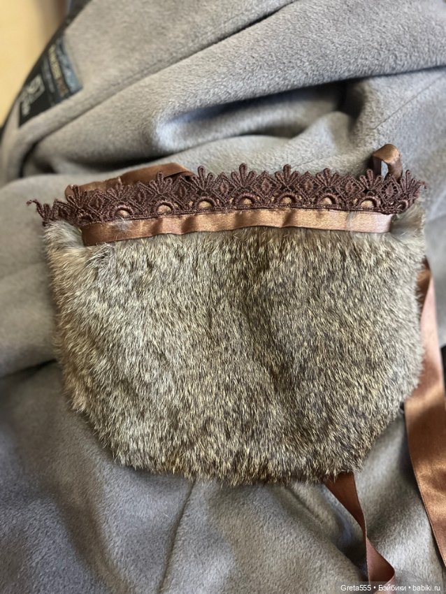 Меховая сумочка для кукол , мех зайца (фото 7)