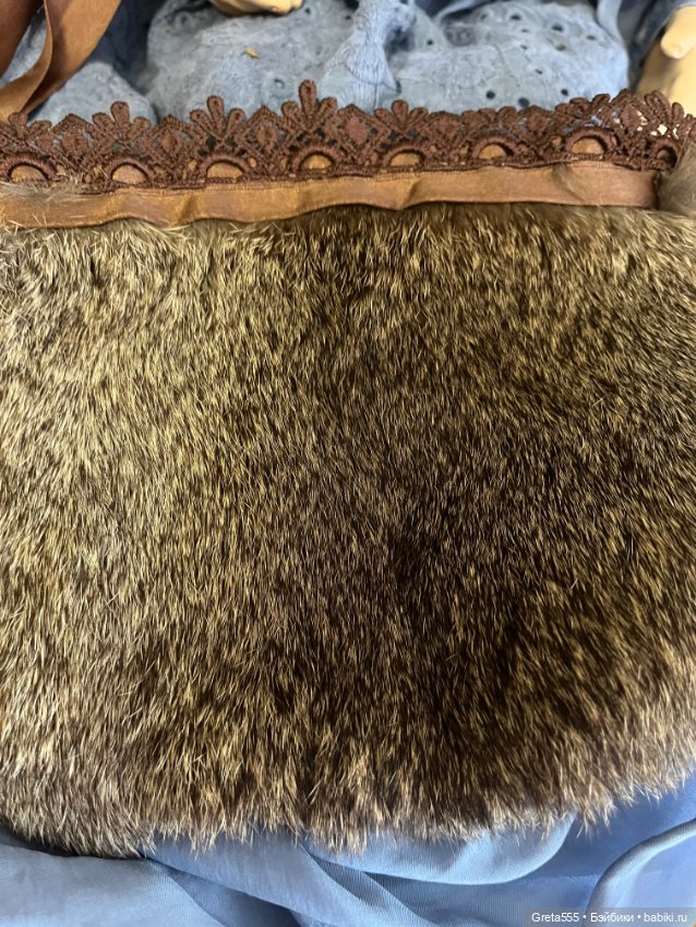 Меховая сумочка для кукол , мех зайца