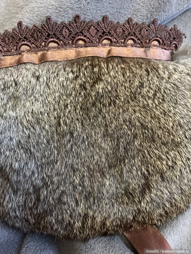 Меховая сумочка для кукол , мех зайца (фото 5)