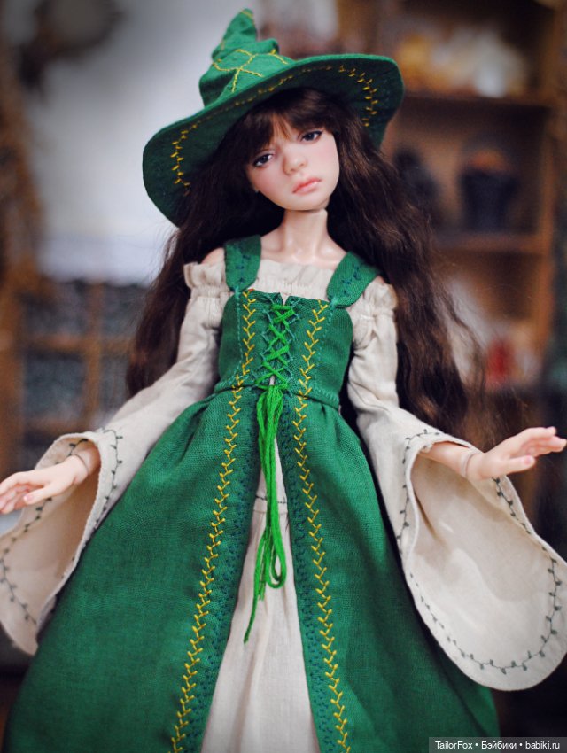 Комплект "Изумрудная ведьма" для Птички Лоры, Иден 30 см и др кукол формата 1/6